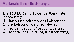 merkmale ihrer rechnung - für weitere Details bitte klicken